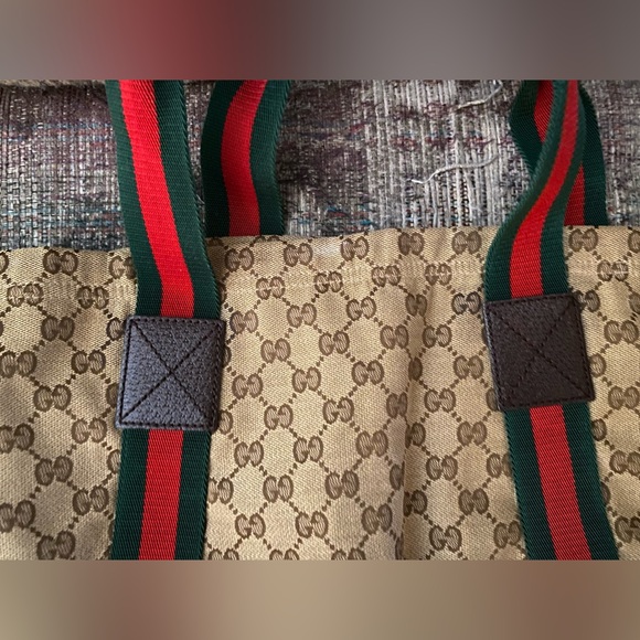 Gucci GG Beige Web Handle Tote. - Picture 12 of 15